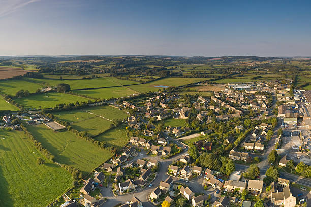 Fields on edge of housing development